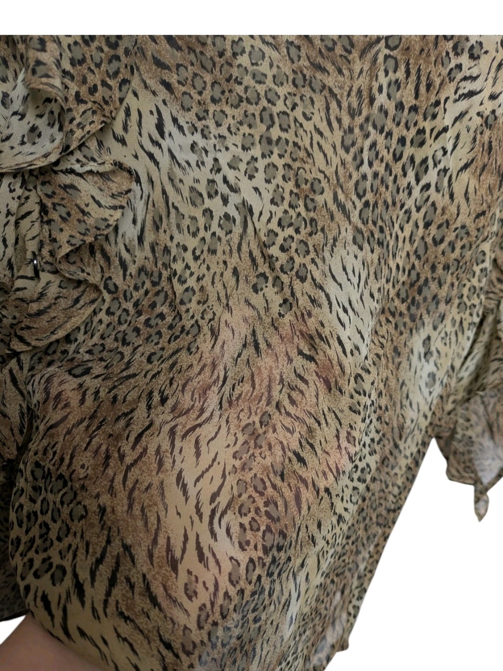Chicos 2 Silk Animal Print Blouse Large Chicos Design Vintage - Picture 5 of 9